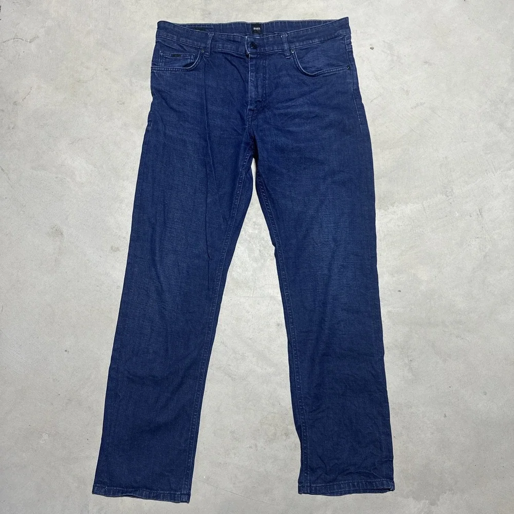 Hugo BOSS Men's SZ 34x30 Jeans Blue Italian Candiani Denim Stretch Slim Fit